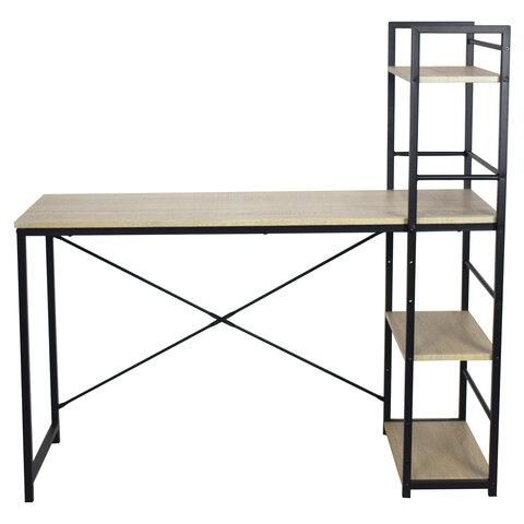 Стол на металлокаркасе BRABIX "LOFT CD-005",1200х520х1200 мм, 3 полки, цвет дуб натуральный, 641223