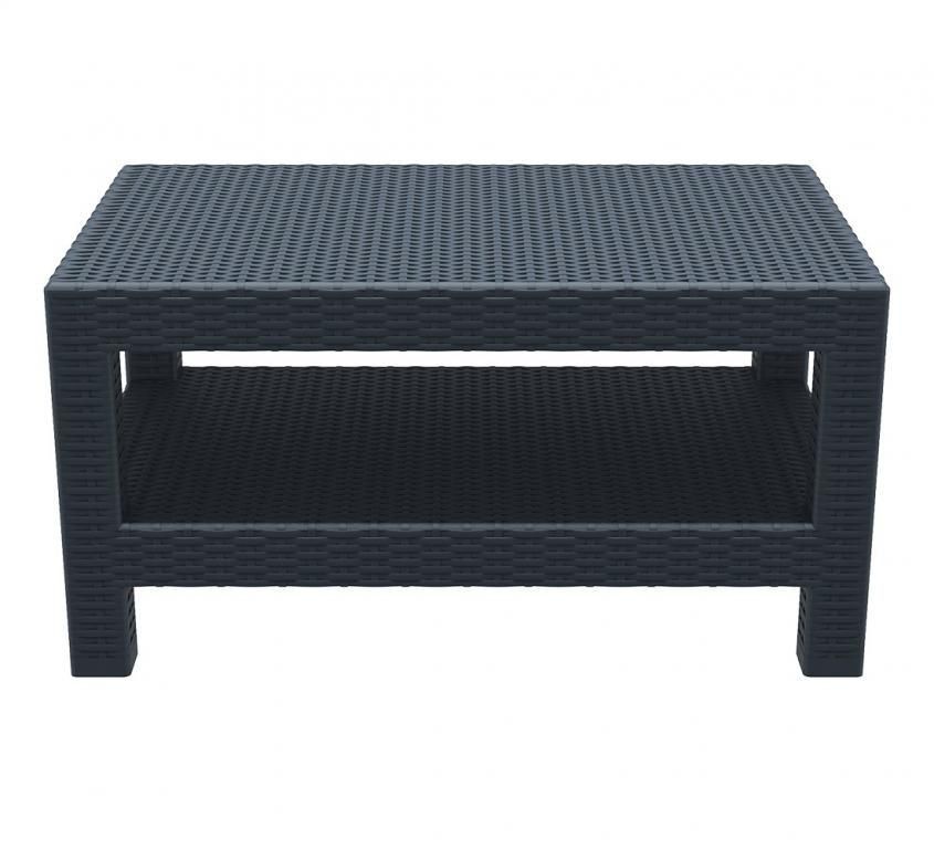 Столик пластиковый плетеный журнальный Monaco Lounge антрацит