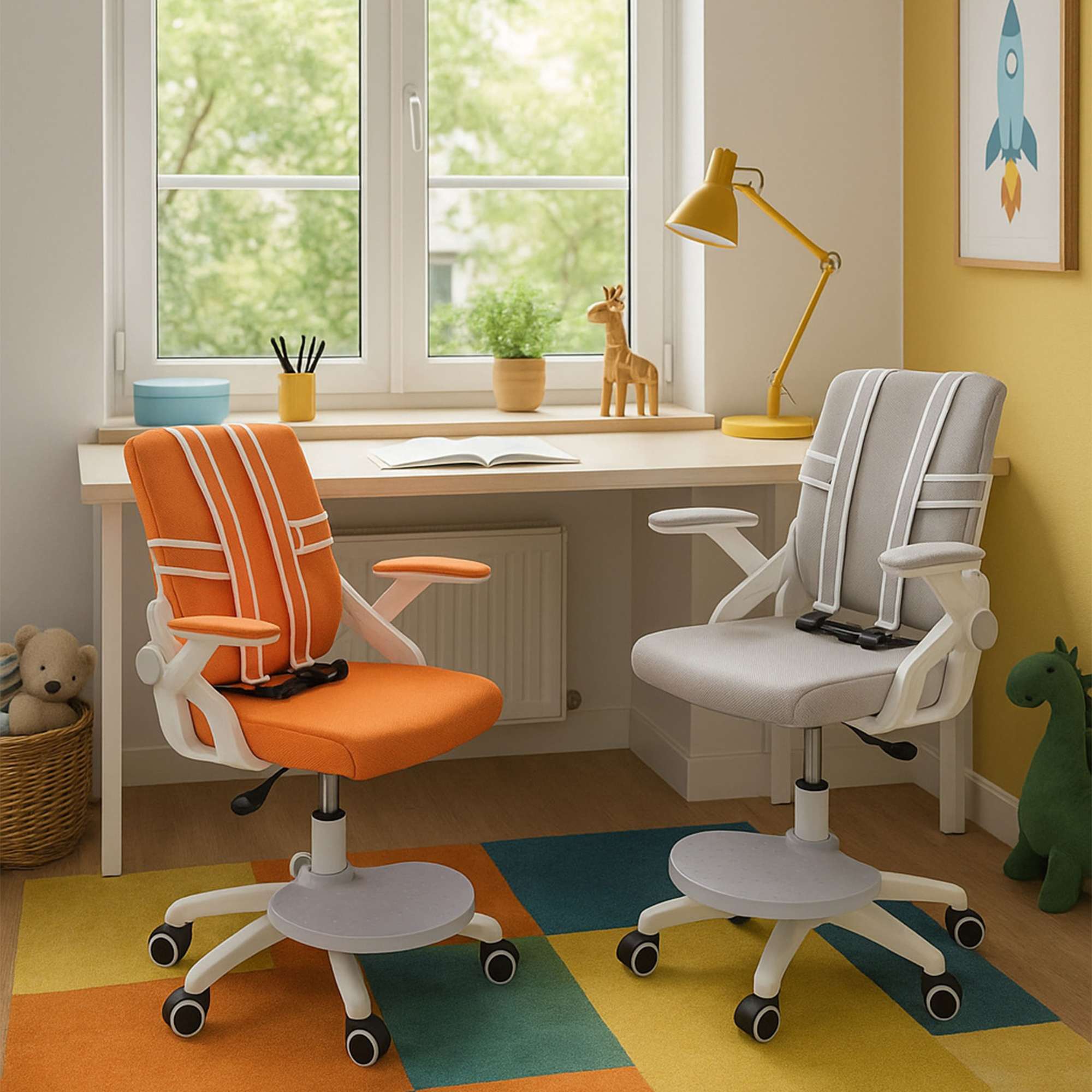 Кресло поворотное Moon, оранжевый, сетка