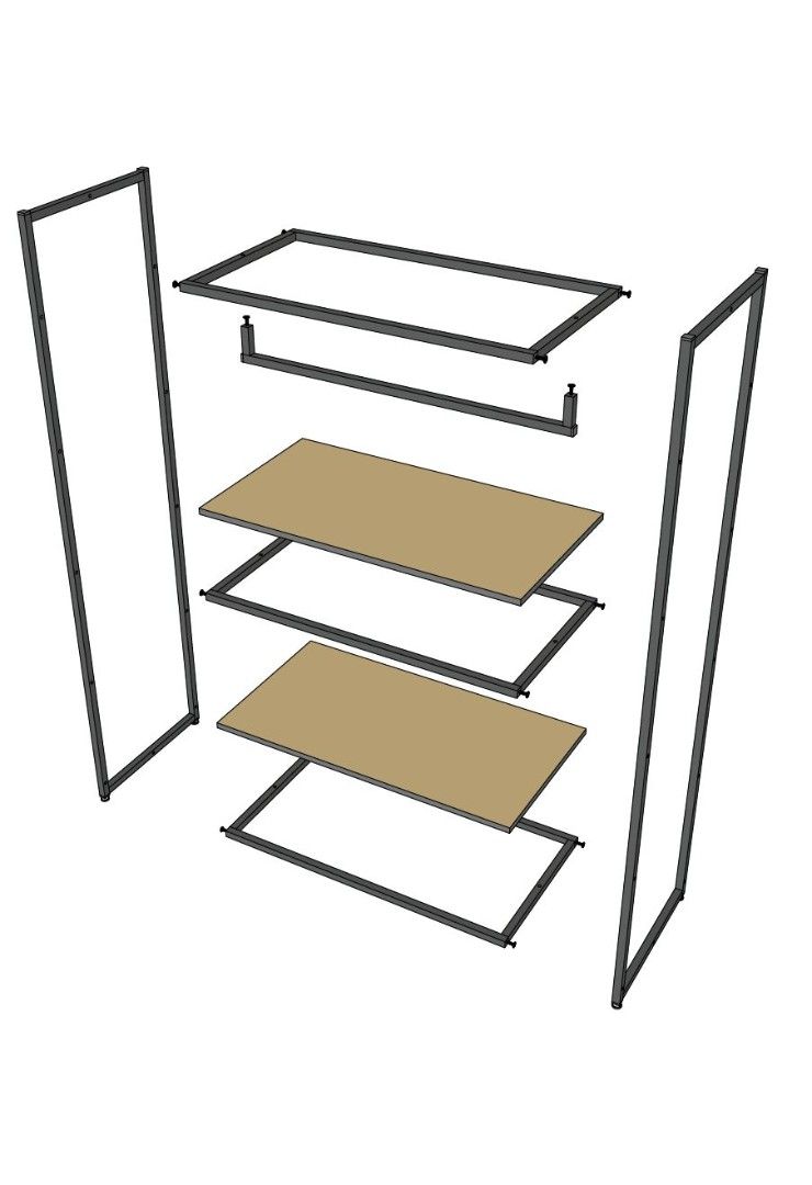 Стеллаж для одежды в стиле лофт A1790-09-ЧЧ