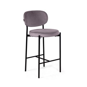 Стул полубарный Мейсон, бархат серый 27