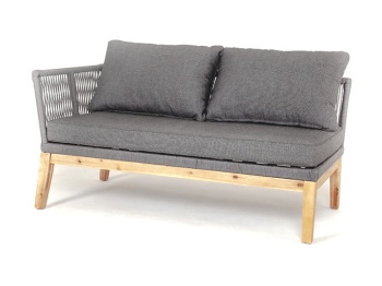 "Барселона" модуль диванный плетеный из роупа боковой правыйцвет Серый