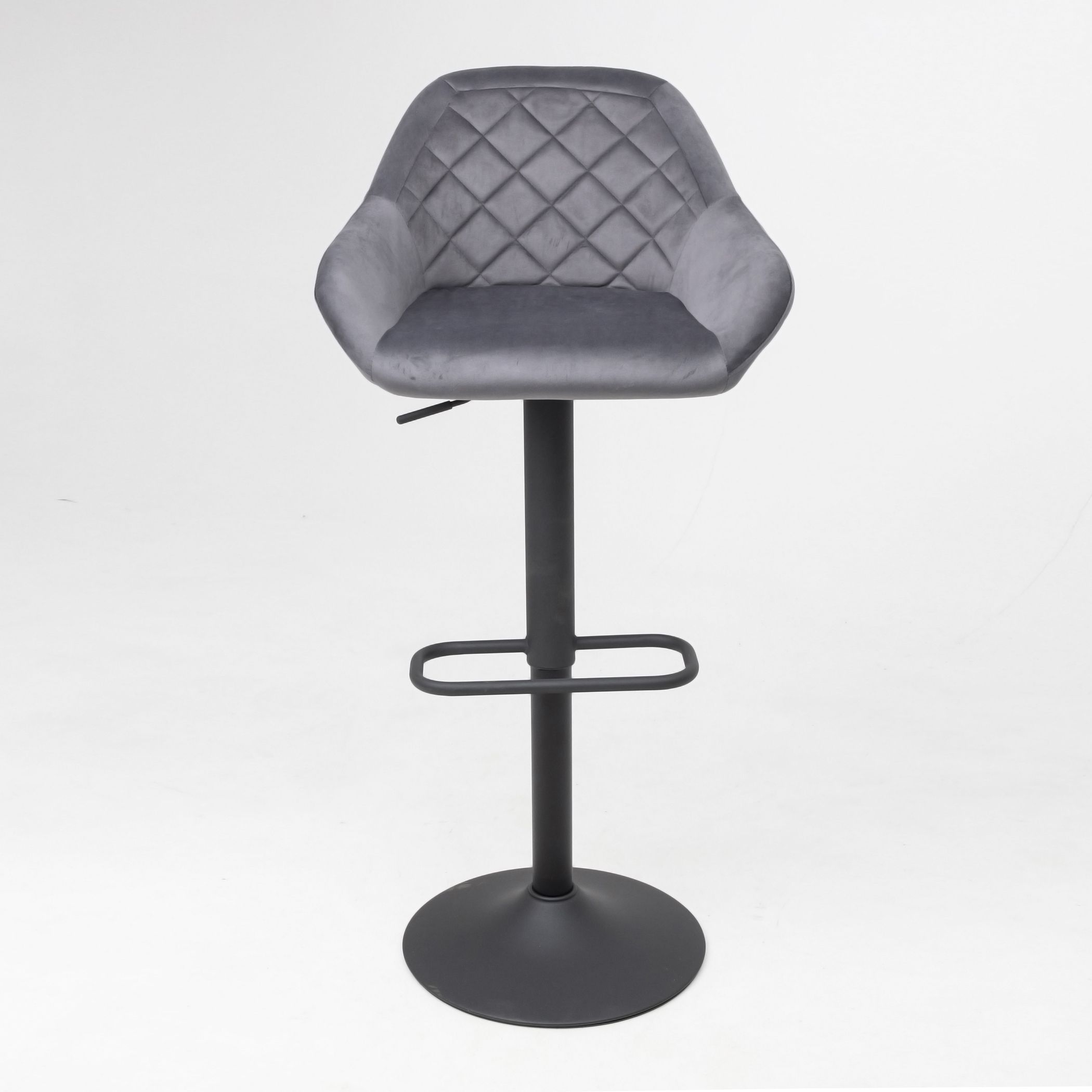 Стул барный Lisbon, темно-серый, велюр
