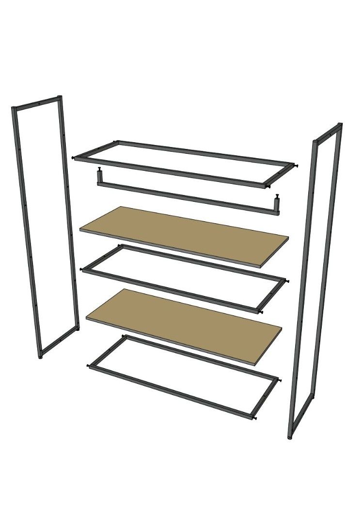 Стеллаж для одежды в стиле Лофт A17120-09 (170х120х45)