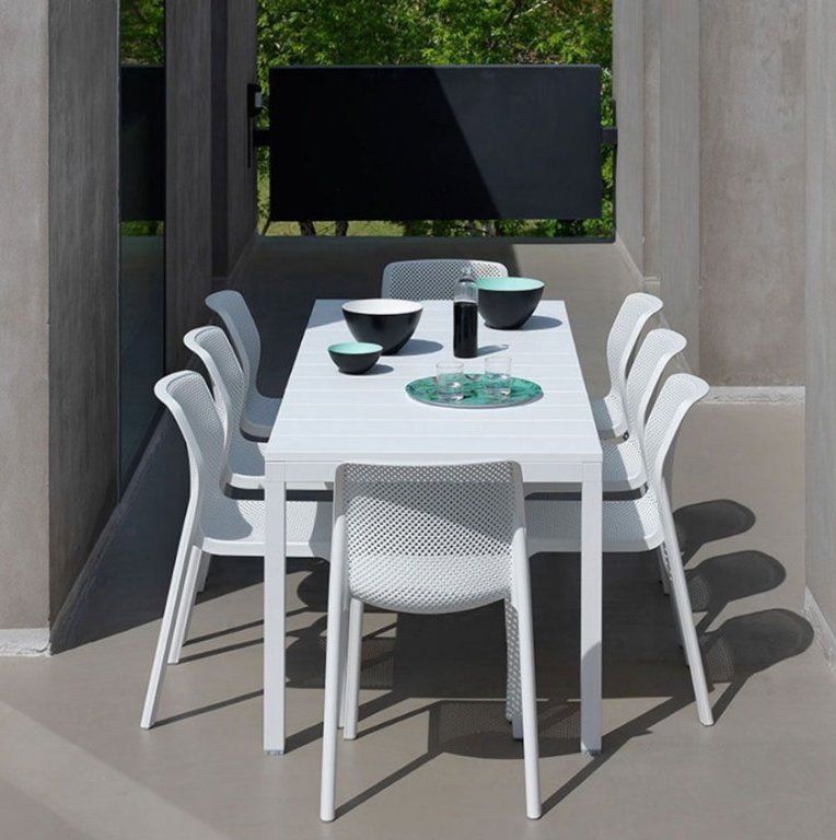 Стол пластиковый обеденный Cube 120x70 белый