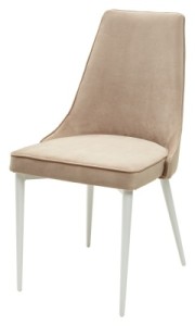 Стул НЕПАЛ (NEPAL-P) БЕЖЕВЫЙ #5, велюр/ белый каркас