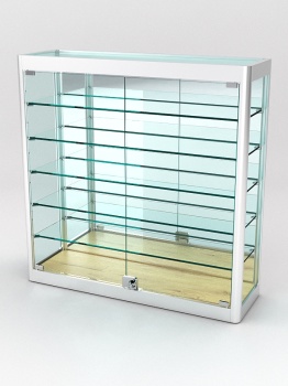 Витрина из профиля настенная "ВАЙБ ИКС" №1-5П-З-220 (задняя стенка Зеркало), Дуб Золотистый