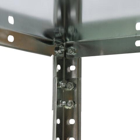 Стеллаж металлический BOOMHOUSE (БУМХАУС), 1800x900x400 мм, 5 полок, нагрузка на стеллаж до 150 кг, серебристый, 291421