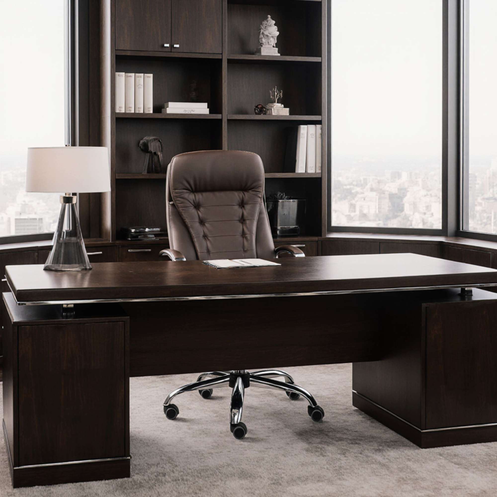 Кресло поворотное Richard New, коричневый, экокожа