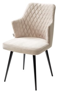 Стул ГЕРМАН (HERMAN) 360 град. ЛАТТЕ #25, велюр / черный каркас