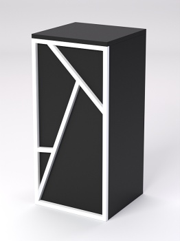 Торговый прилавок низкий с шести-гранными полками серии РОК №7, Черный