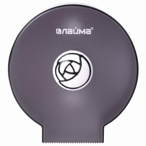 Диспенсер для туалетной бумаги в стандартных рулонах, КРУГЛЫЙ, тонированный серый, ЛАЙМА, 605046