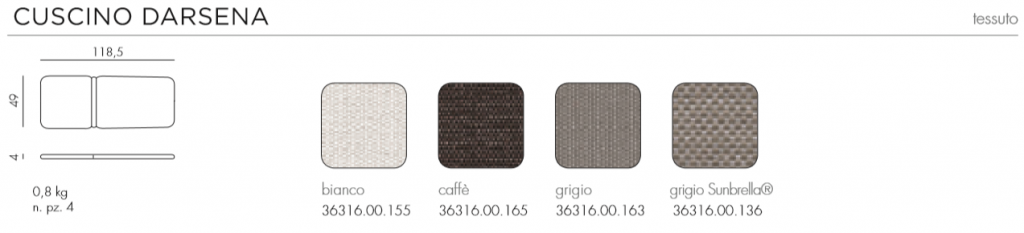 Подушка для кресла Darsena серый