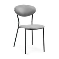 Стул Корсе светло-серый/ черный глянец