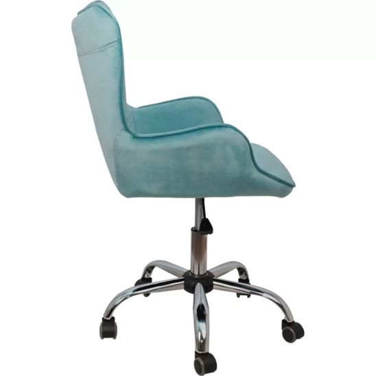 Кресло поворотное BELLA, велюр, голубой