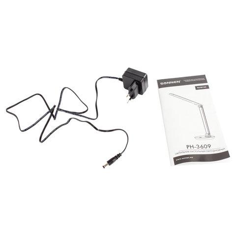 Настольная лампа / светильник SONNEN PH-3609, на подставке, LED, 9 Вт, металлический корпус, серый, 236688