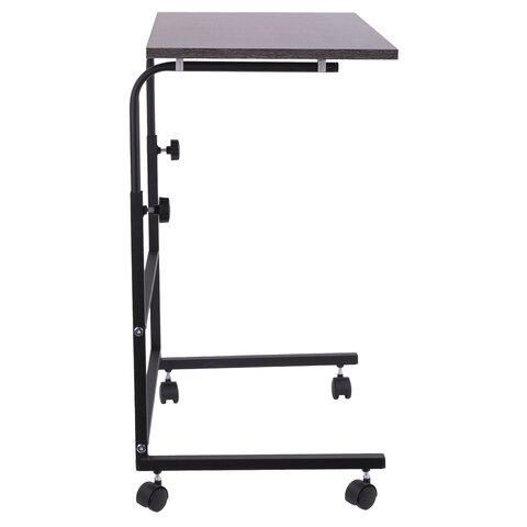 Стол BRABIX "Smart CD-013", 600х420х745-860 мм, ЛОФТ, регулируемый, колеса, металл/ЛДСП ясень, каркас черный, 641883