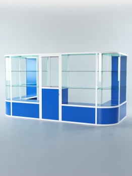 Павильон торговый из профиля пристенный №11б, Делфт голубой U525 ST9 + Белый