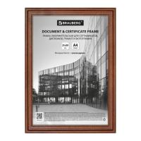 Рамка 21х30 см, дерево, багет 20 мм, BRAUBERG "Business", махагон, акриловый экран, 391293