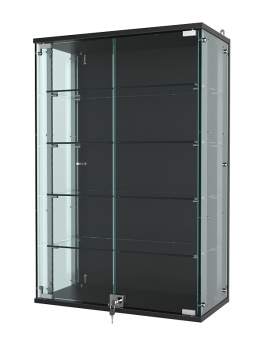 Витрина "АТРИУМ" с регулировочными полками настенная №2-1Г-РЕГ, Черный