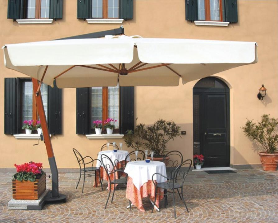 Зонт профессиональный 4х4 м Vespucci натуральный, черный