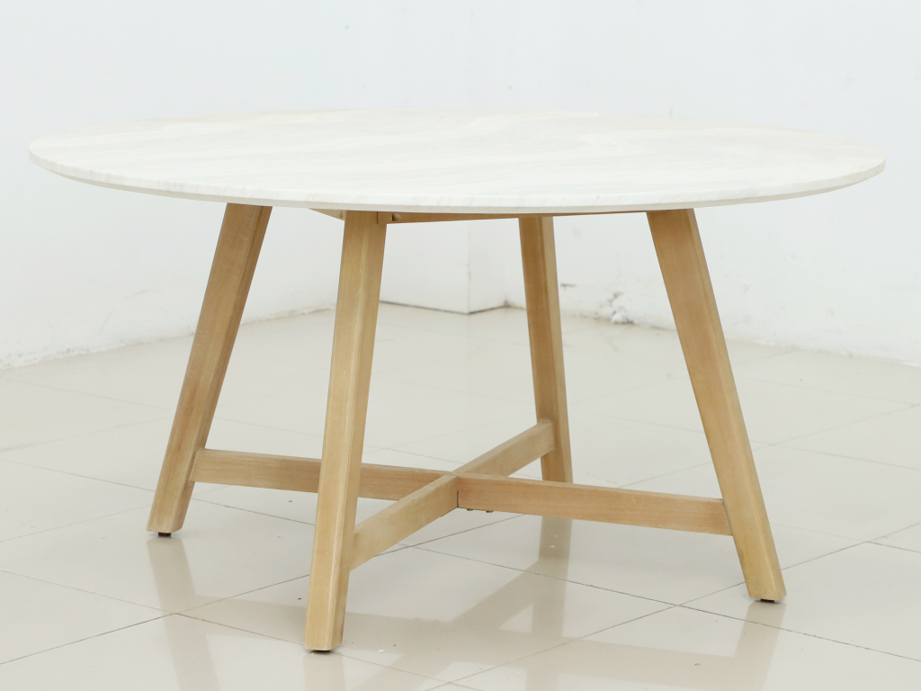 Стол деревянный обеденный Mali Ø150 натуральный