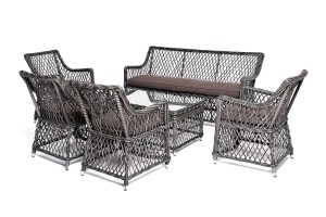 "Асти" лаунж-зона из искусственного ротанга на 6 персоны