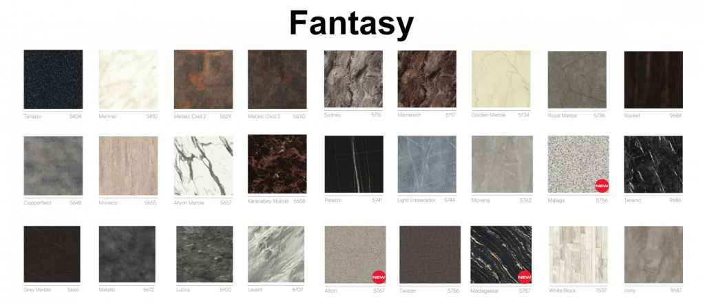 Стол обеденный Fuoz Werzalit Fantasy черный, афьонский мрамор