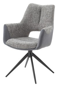 Стул ДАВЕН (DAVEN) 360 град, цвет СЕРЫЙ RIELY-450 /  G1038-04 , ткань  /ТЕМНО-СЕРЫЙ каркас, ®DISAUR