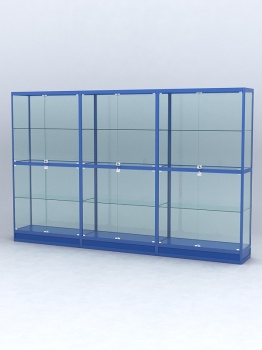 Витрина "АЛПРО" №4-3м-400-2 (задняя стенка - стекло), Синий