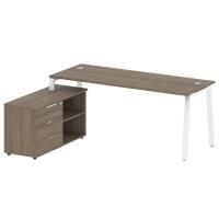 Стол рабочий Metal System Style на металлокаркасе с опорной тумбой БА.РС-СТС-2.5 Л