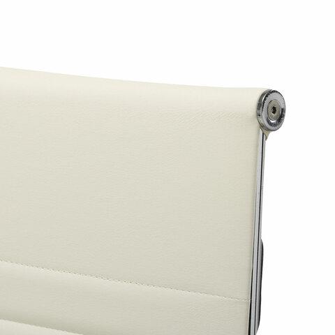 Кресло офисное BRABIX "Energy EX-509", рециклированная кожа, хром, бежевое, 531166