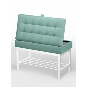 Банкетка Н-76 (белый/светло-бирюзовый)