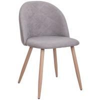Стул Honnor, светло-серый, ткань, цвет каркаса дуб
