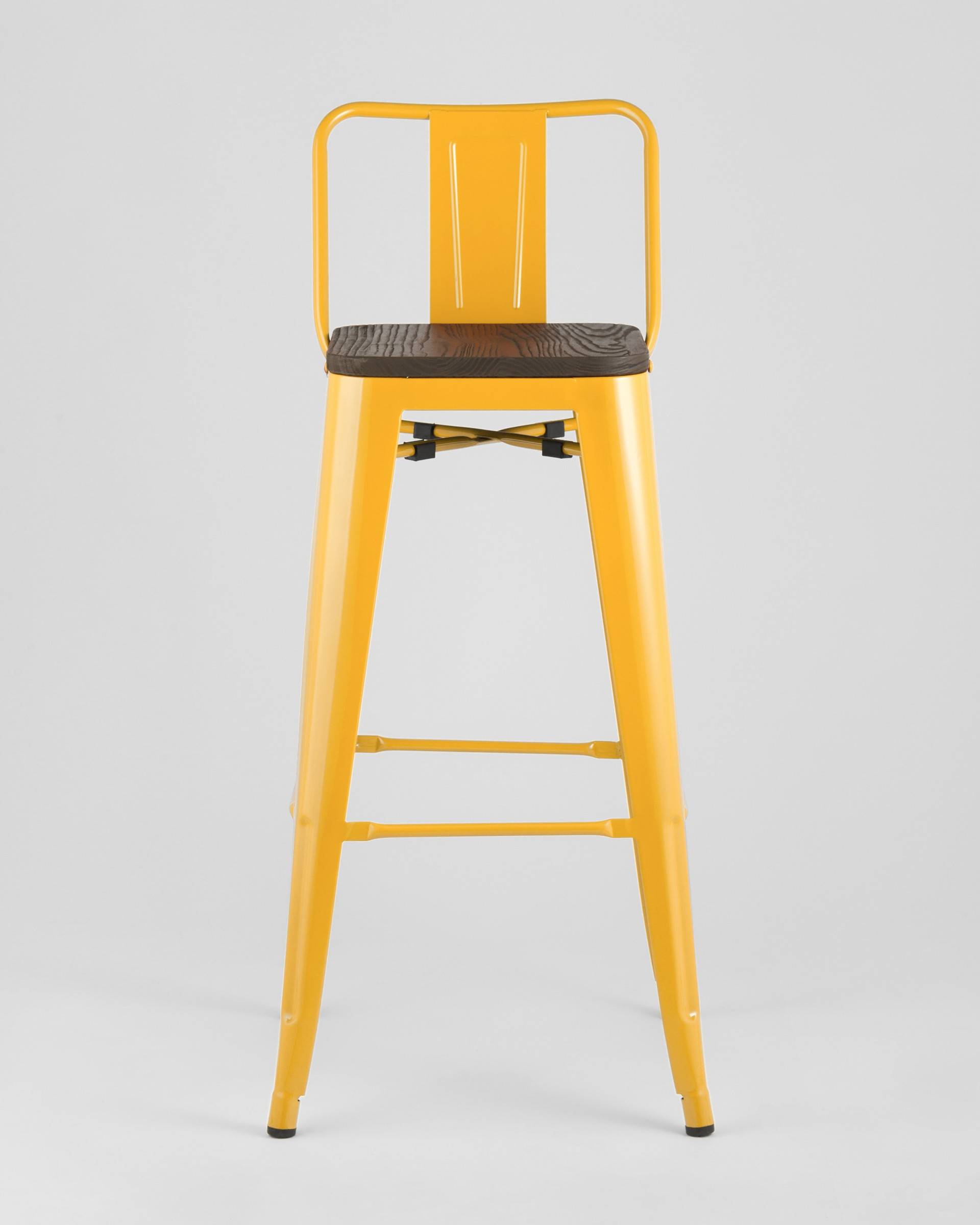 Стул барный TOLIX WOOD со спинкой желтый