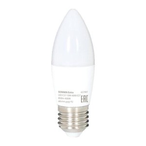 Лампа светодиодная SONNEN EXTRA, 10 (85) Вт, Е27, свеча, нейтральный белый, 30000 ч, LED C37-10W-4000-Е27, 457907