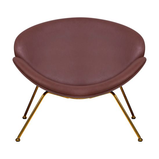 Кресло Cosiness, коричневый винил, золотое основание