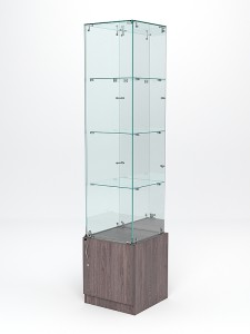 Витрина стеклянная "ИСТРА" №8 (с дверкой, задняя стенка - зеркало)