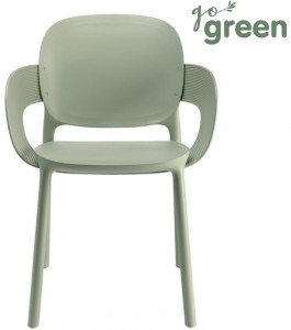 Кресло пластиковое Hug Go Green зеленый шалфей