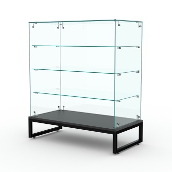 Торговый стеклянный прилавок "ЛОФТ СТИЛЬ" №28 (без дверок), Черный