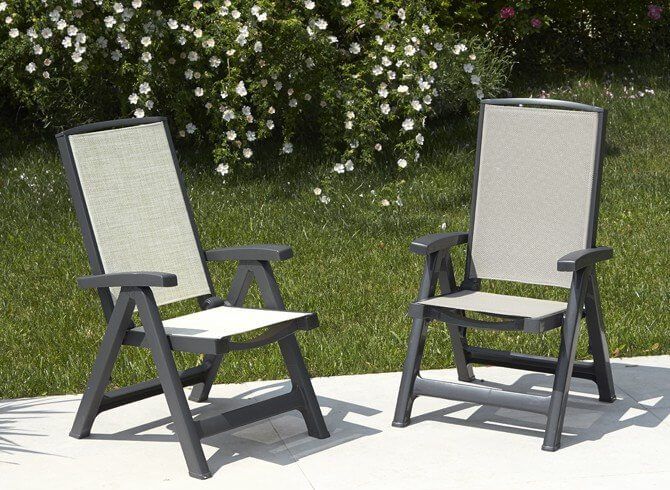 Кресло-шезлонг пластиковое Esmeralda Lux антрацит, тортора