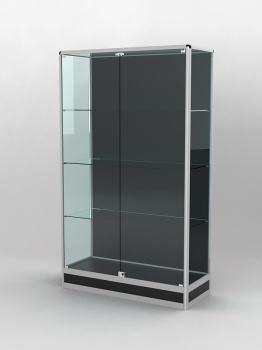 Витрина "ПРОФИЛЬ ПОДИУМ" №2-400-1 (задняя стенка - ДВП), Черный