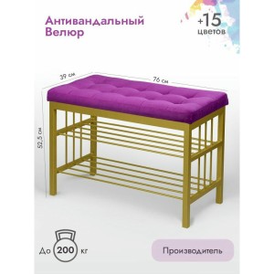 Банкетка Сканди-76-2 (фуксия/золото)