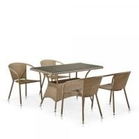 Комплект мебели Мидленд, 4 стула, коричневый, прямоугольная столешница