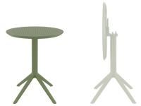 Стол пластиковый складной Sky Folding Table ⌀60 оливковый