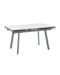 Стол Тайл 140-200/85/75 столешница Snow white подстолье металл серый