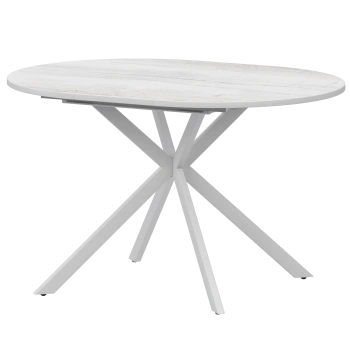 Стол раздвижной Грань Обеденные столы в пластике Грань 900+300 (Н-3784) Фрост/Белый муар