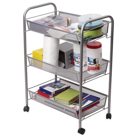 Этажерка (тележка) BRABIX офисно-бытовая 3 яруса, на колесах, металл, серебристая, 43,5х26х62,5 см, 603752 цена 2 010 ₽ Этажерка (тележка) BRABIX офисно-бытовая 3 яруса, на колесах, металл, серебристая, 43,5х26х62,5 см, 603752