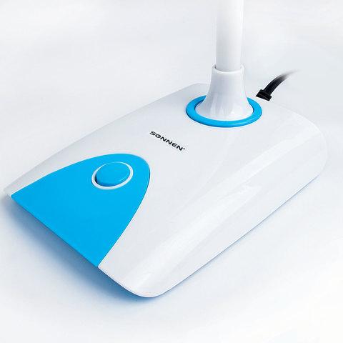 Настольная лампа / светильник SONNEN OU-146, на подставке, светодиодная, 4 Вт, белый/синий, 236671