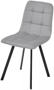 Стул РИЧИ, цвет H-09 Светло-серый, велюр / черный каркас